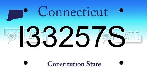 I33257S Connecticut License Plate