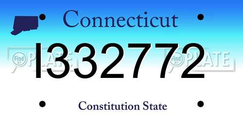 I332772 Connecticut License Plate