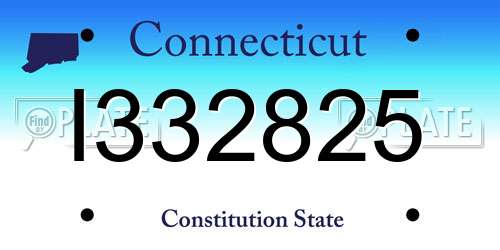 I332825 Connecticut License Plate