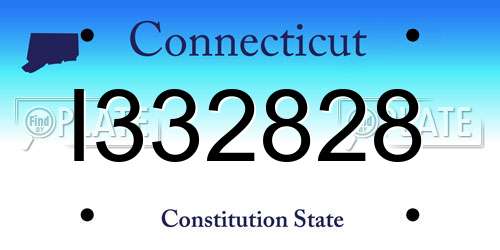 I332828 Connecticut License Plate