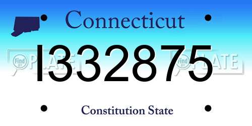I332875 Connecticut License Plate