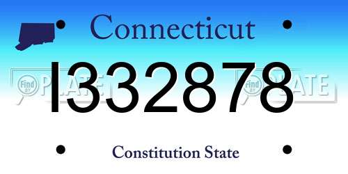 I332878 Connecticut License Plate