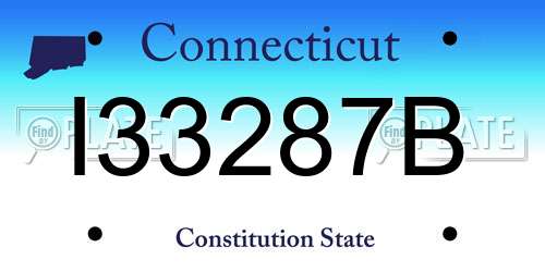 I33287B Connecticut License Plate