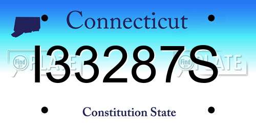 I33287S Connecticut License Plate