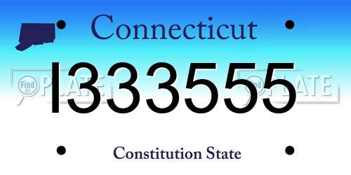 I333555 Connecticut License Plate