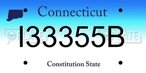 I33355B Connecticut License Plate