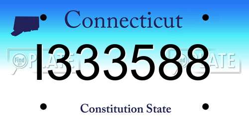 I333588 Connecticut License Plate