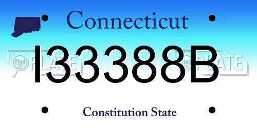 I33388B Connecticut License Plate