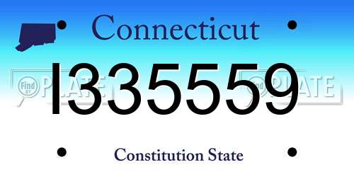 I335559 Connecticut License Plate