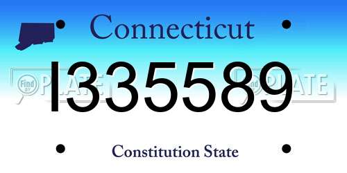 I335589 Connecticut License Plate