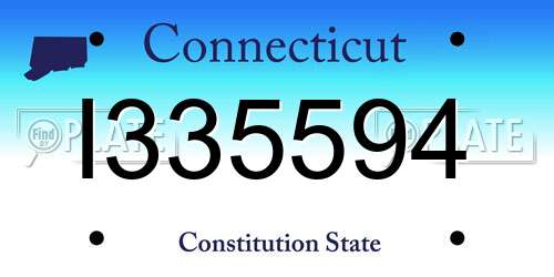 I335594 Connecticut License Plate