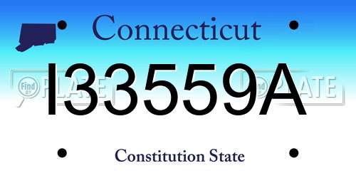 I33559A Connecticut License Plate