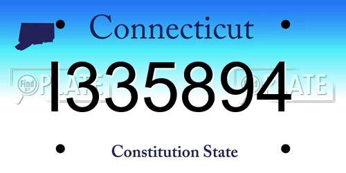 I335894 Connecticut License Plate