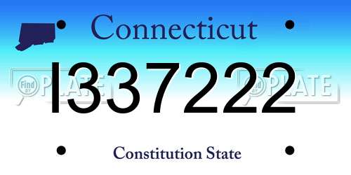 I337222 Connecticut License Plate