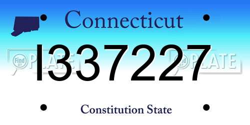 I337227 Connecticut License Plate