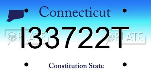 I33722T Connecticut License Plate