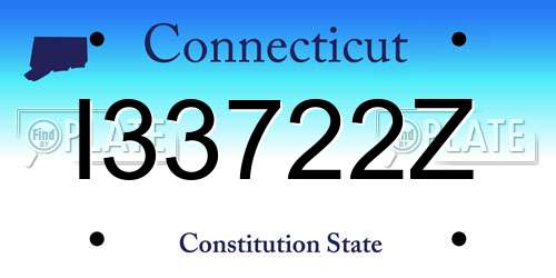 I33722Z Connecticut License Plate