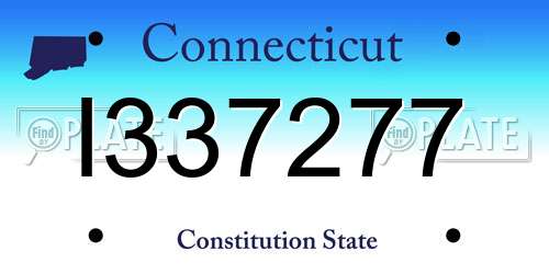 I337277 Connecticut License Plate