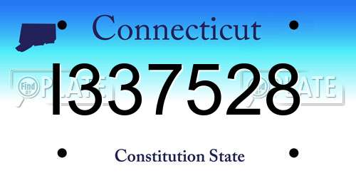 I337528 Connecticut License Plate