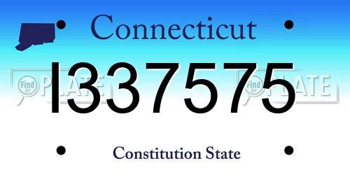 I337575 Connecticut License Plate