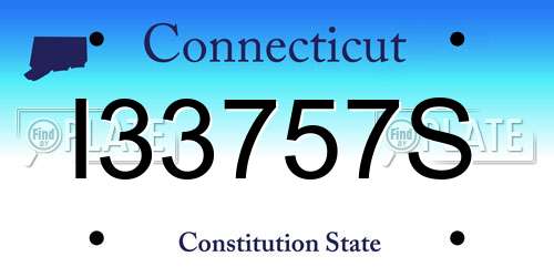 I33757S Connecticut License Plate
