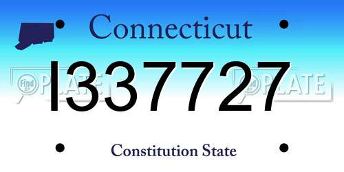I337727 Connecticut License Plate