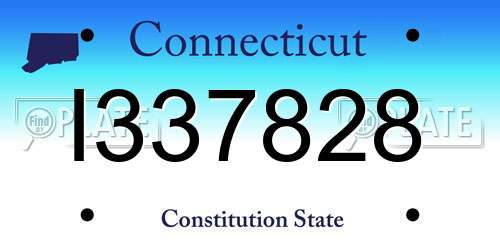 I337828 Connecticut License Plate