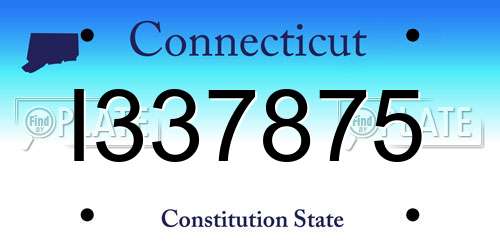 I337875 Connecticut License Plate