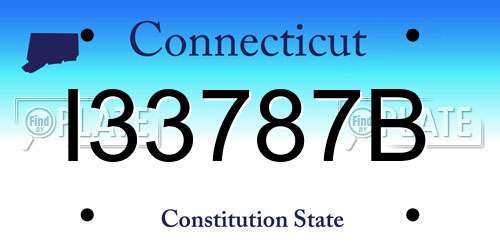 I33787B Connecticut License Plate