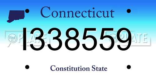 I338559 Connecticut License Plate