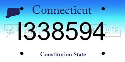 I338594 Connecticut License Plate