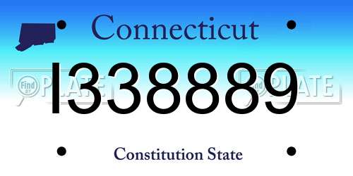 I338889 Connecticut License Plate