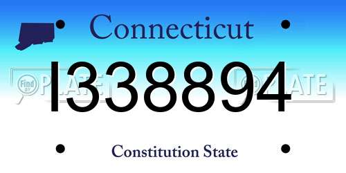 I338894 Connecticut License Plate
