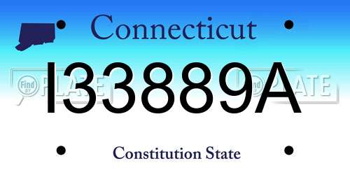 I33889A Connecticut License Plate