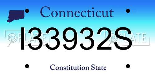I33932S Connecticut License Plate
