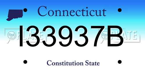 I33937B Connecticut License Plate