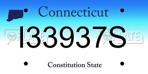 I33937S Connecticut License Plate