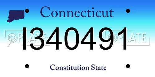 I340491 Connecticut License Plate