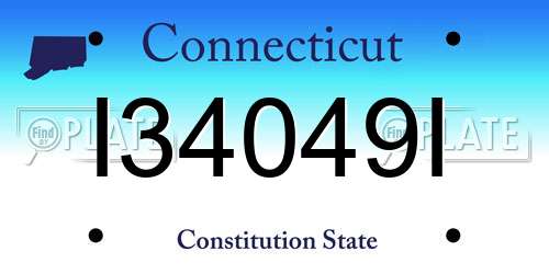 I34049I Connecticut License Plate
