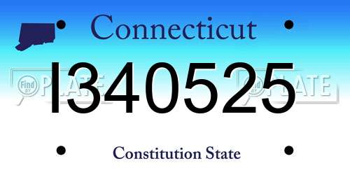 I340525 Connecticut License Plate