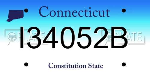 I34052B Connecticut License Plate