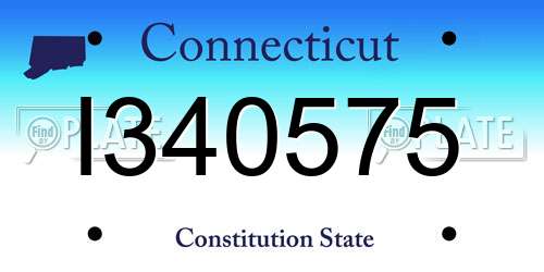 I340575 Connecticut License Plate