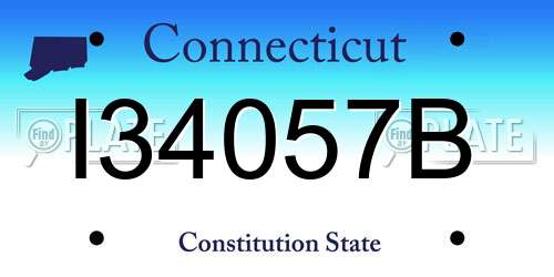 I34057B Connecticut License Plate