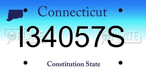 I34057S Connecticut License Plate