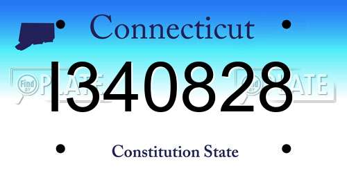I340828 Connecticut License Plate