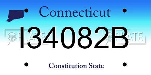 I34082B Connecticut License Plate
