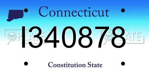 I340878 Connecticut License Plate