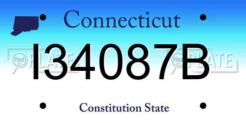 I34087B Connecticut License Plate