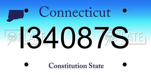 I34087S Connecticut License Plate