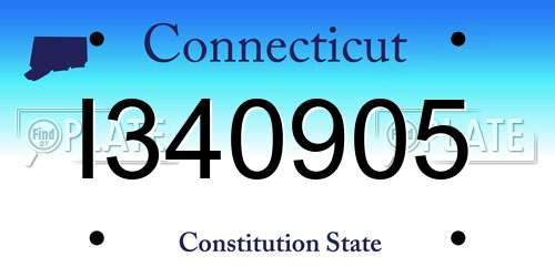 I340905 Connecticut License Plate